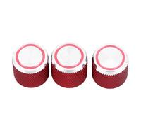 3PCS Red Metal Electric Guitar Volume Tone Control Knob, Guitar Bass Knob for Standard Shaft Potentiometer, Durable Replacement Knobs for Electric Guitar and Bass (GD138)
