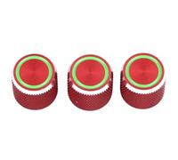 3PCS Red Metal Electric Guitar Volume Tone Control Knob, Guitar Bass Knob, Precision Rotary Potentiometer Knob for Standard Electric Guitars with Durable Wear - Resistant (GD137)
