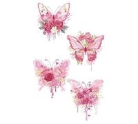 3pcs Red Rose And Butterfly Temporary Tattoo Stickers, Waterproof, Long-lasting, Fresh, Non-reflective, Fake Tattoos For Arms And Chests