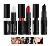 3PCS Red White Black Face Paint Stick & Matte Lipstick Duo, Sweat-Proof Safe for Lips & Eyes, Long-Lasting Theatrical Makeup for Halloween, Christmas, SFX Cosplay, Goth & Carnival Looks