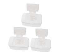 3pcs Refillable Baby Wipes Case with Lid White Pp Press-top Holder | Portable Lightweight Design, Fits Diaper Bag and Stroller, No Strange Smell, Healthy Storage