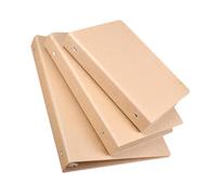 3Pcs Refillable Kraft Paper Binder Covers with Iron Rings - Protective Notebook Shells for Diaries Planners Travel Journals & Study Notes - Loose Leaf
