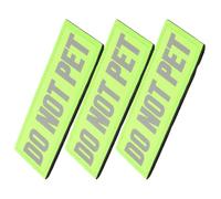 3pcs Reflective Do Not PET Service Dog Vest Patch for Assistance Dogs | Light Green Nylon, Hook and Loop Backing, Embroidered Lettering, Swap Friendly for Public Transport and Low Light