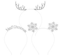 3pcs Reindeer Antler Headband with Snowflake, Hair Accessory | Shiny Festive Design, One-size Fit for Teen and Cosplayers, School Events and Ceremonies