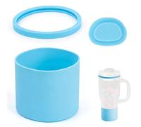 3pcs Replacement Parts Compatible with Ninja BlendBoss Personal Blender, Silicone Tumbler Boot Sealing Ring & Plug Set Leak-Proof Accessories for Personal Smoothie Tumbler (Blue)