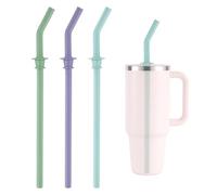 3pcs Replacement Straws for Hydro Flask Travel Tumbler 40oz, BPA Free Reusable Silicone Tumbler Straws for Hydro Flask Water Bottle Accessories (Blue, Green and Purple)