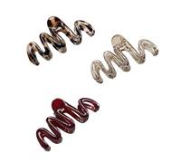 3Pcs Resin Waved Hair Nonslip Clip for Women Long Strong Hold Accessories Multi Color Set Multi Color Hair for Parties