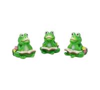 3Pcs Resins Frogs Miniature Figurines Landscape Ornaments Pots Risers For Garden Patios Balconies And Desk Shelf Decors Frogs Themed Decorations