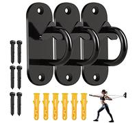 3Pcs Resistance Band Wall Anchor, Wall Mount Anchor Heavy Duty Battle Rope Anchor Strap, Suspension Trainer Anchor Space Saving Wall Anchor Point For Strength Training, Yoga And Physical Therapy