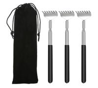 3PCS Retractable Back Scratcher Portable Extendable Stainless Steel Massager Scratch Tool with Storage Pouch for Men Women Long Service Life Comfortable Handle
