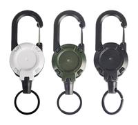 3pcs Retractable Keychain, 125 * 40mm Retractable Lanyard, Heavy Duty Lanyard Retractable Badge Reel, Retractable Carabiner Lanyard Extender for Outdoor Sports Such As Mountaineering Camping,Etc