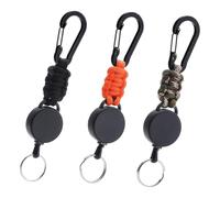 3PCS Retractable Keychain, HAVIRI Retractable Lanyard Badge Reel Heavy Duty Extendable Keyring with Clip and 60cm Extendable Steel Wire for ID Badge Holder Key Organiser