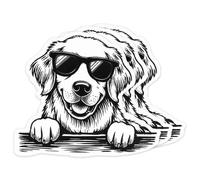 (3PCS) Retriever Peeking Dog Golden Retriever Sticker - Cute Dog Decal for Laptop,Car,Water Bottle,Phone Case,Notebook - Waterproof Vinyl Sticker Pack for Adults,Kids - Gift for Women,Mom,Daughter