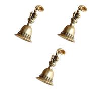 3Pcs Retro Copper Bell Wind Chimes,Demon Subduing Bell Creative Solid Brass Bell Handicraft Tibetan Bronze for Decoration Car Pendant Small Circle Hand Bells and Chimes (4.7cm*2.5cm