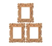 3pcs Retro Golden Resin Mini Picture Frames, Decorative Photo Frame
