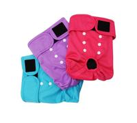 3pcs Reusable Dog Diapers For Female Dogs In Period Featuring Adjustable Fit And Outer Layer
