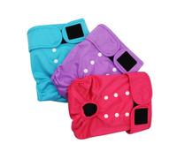 3pcs Reusable Dog Diapers For Female Dogs In Period Featuring Adjustable Fit And Outer Layer