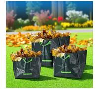 3Pcs Reusable Garden Waste Sacks Heavy Duty Bags Handles Foldable 70L 105L 175L