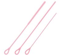 3pcs Reusable Silicone Straw Cleaner Brush Set, Extra Long Straw Cleaning Tool with Steel Core 3mm 6mm 9mm Multi-Size Cleaning Accessories for Stanley Cup Water Bottle (Pink)