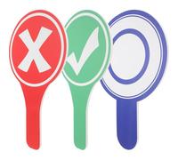 3pcs Reusable Voting Paddles Foam Board Lightweight School Event Use