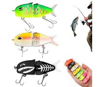 3PCS Rexs Glide Bait, Mini Gliding Bait, 2025 New Model Bass Multi-Jointed Wobbler Swimbait, Mini Glide Bait, Raptor Fishing Lure, Swimbait Fishing Lures for Freshwater Saltwater - Colour Random