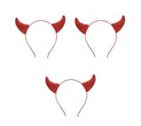 3pcs Rhinestone Devil Horns Headband for Halloween Costume Party Wear