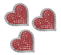 3Pcs Rhinestone Heart Brooch Pins for Women Men Fashionable Safety Pin for Suit Dress Party Versatile Decorative Accessory Clasp for Valentine's Day