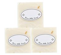3Pcs Rice Soap, 65g Cleansing Moisturizing Anti-Mite Exfoliating Soap Bar for Women Natural Non-Irritating Rice for Face & Body..