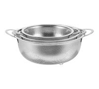 3pcs Rice Strainer Basket with Double Handles Stainless Steel | Wash Rice, Drain Fruit and Vegetables, Sturdy Basket Shape, Practical for Daily Kitchen Use