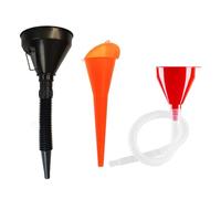 3Pcs Right Angle Flexible Plastic Funnel Set with Filter and Hose for Automotive and Motorcycle