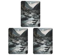 3PCS River And tea Rocks Car Air Freshener Hanging Scented Cards Cute tea Car Fresheners Long Lasting New Cars Scents for Women Men Natural Air Freshener with Lanyard Automotive Freshies
