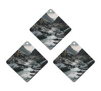 3PCS River And tea Rocks Car Air Freshener Hanging Scented Cards Cute tea Car Fresheners Long Lasting New Cars Scents for Women Men Natural Air Freshener with Lanyard Automotive Freshies