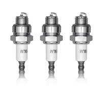 3Pcs Rj19Lm Spark Plug Engine Parts Replacement for 2 & 4 Stroke LawnMower and Cultivator Engine Brush Cutter Automotive Car Generator Marine Sparkplugs Compatible with Briggs & Stratton,Ngk Br2lm