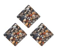 3PCS Rocks And Pebbles Car Air Freshener Hanging Scented Cards Cute White Car Fresheners Long Lasting New Cars Scents for Women Men Natural Air Freshener with Lanyard Automotive Freshies