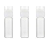 3pcs Root Comb Hair Dye Bottles 60ml Plastic with Scale