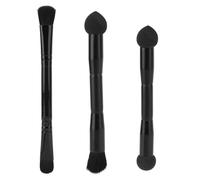 3pcs Root Touch Up Brush, Dual Ended Hairline Concealer Brush with Sponge Tip & Soft Bristles Travel Makeup Brushes for Concealer Contouring Blending