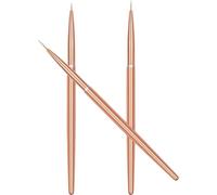3pcs Rose Gold Nail Art Liner Pen Set for Painting and Design | Metal Grip, Protective Caps for Bristles, Acrylic Paint Use, Travel Friendly for Beginners and Pros
