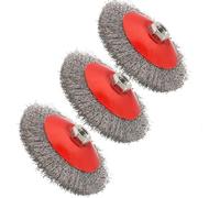 3PCS Round Brushes Wire Brushes Corrugated Angle Grinder Flex,Diameter: 115 mm,Hole diameter:M14*2,Speed: 12,500 (rpm)
