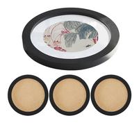 3Pcs Round Picture Frame, 8 Inch Circular Photo Frame for Wall Decor, Modern Wooden for Living Room, Black.