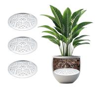 3PCS Round Planter Inserts for Large Tall Pots, 10" Stainless Steel Flower Pot Lift Insert Portable Planter Accessories Circular Plant Risers for Inside Pots with Drainage Hole, Use Less Potting Soil