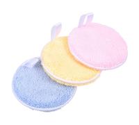 3pcs Rounded Makeup Removal Pad Fine Fiber Washable Face Puff | Salon and Home Use, Grip Powder and Save Powder Support, Natural Makeup Look with Rounded Shape