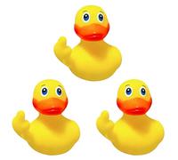 3pcs Rubber Ducks Mini Ducks for Kids Baby Shower Decorations Birthday Party Favors Gift Classroom Bathroom Car Dashboard Decorations (Middle Finger Duck)