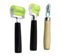 3Pcs Rubber Wheel Roller Tool for Car Sound Insulation and Home Improvement Projects Comfortable Wood Handle Automotive Car Sound Deadening Application Wheel Roller