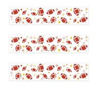 3pcs Rugby Edible Cake Toppers, 28x6.2cm/11x2.44 Inch Football Print Pre-Cut Glutinous Rice Paper Cake Decorations Supplies for Sport Theme Birthday Party