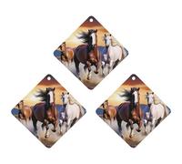 3PCS Running Horses Car Air Freshener Hanging Scented Cards Cute Gray Car Fresheners Long Lasting New Cars Scents for Women Men Natural Air Freshener with Lanyard Automotive Freshies