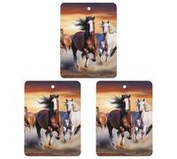3PCS Running Horses Car Air Freshener Hanging Scented Cards Cute White Car Fresheners Long Lasting New Cars Scents for Women Men Natural Air Freshener with Lanyard Automotive Freshies