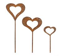 3PCS Rustic Iron Love Silhouette Garden Stake Set - Weather-Resistant Outdoor Lawn Ornament for Yard, Balcony & Cemetery Decor (140x80mm, 200x7
