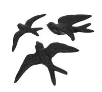 3Pcs Rustic Metal Bird Wall Art Set with Cast Iron Flying Swallow Figures for Indoor Living Room and Bedroom Decoration