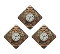 3PCS Rusty Steampunk Clock Car Air Freshener Hanging Scented Cards Cute Black Car Fresheners Long Lasting New Cars Scents for Women Men Natural Air Freshener with Lanyard Automotive Freshies