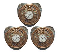 3PCS Rusty Steampunk Clock Car Air Freshener Hanging Scented Cards Cute Black Car Fresheners Long Lasting New Cars Scents for Women Men Natural Air Freshener with Lanyard Automotive Freshies
